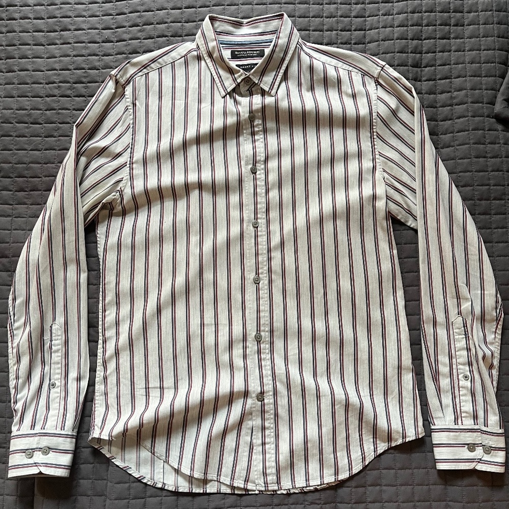 Banana Republic - Long-Sleeve Button Down Shirt - Men's Medium - Slim Fit